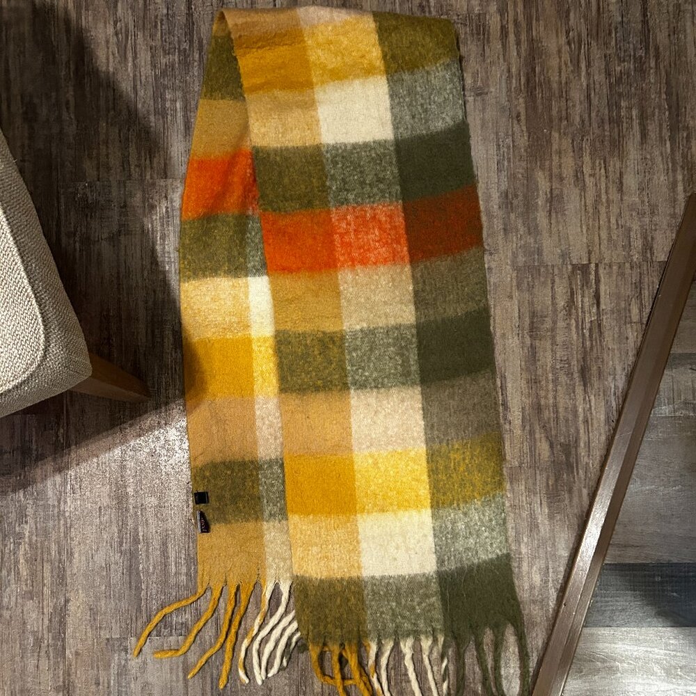 plaid oversized winter scarf